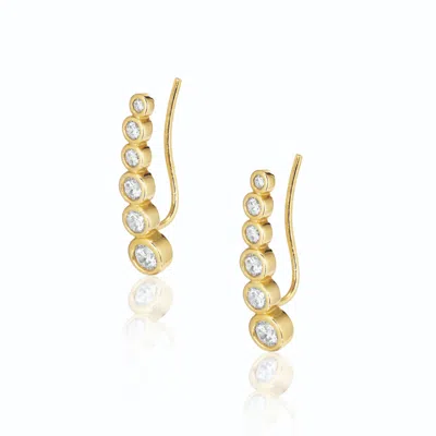 Alura Copenhagen Jewellery Women's Gold Eclipse Earstuds W. Zircons - Left & Right Ear