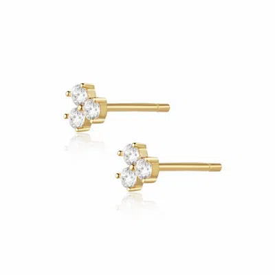 Alura Copenhagen Jewellery Women's Gold Eclipse Earstuds W. Zircons
