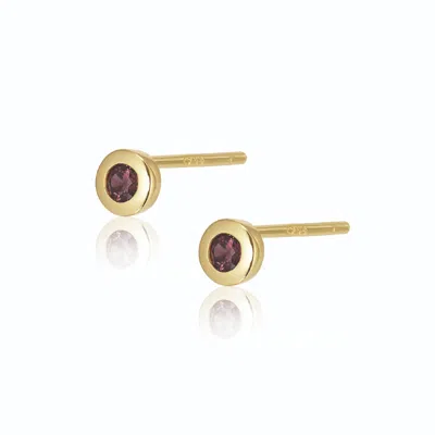 Alura Copenhagen Jewellery Women's Gold Eclipse Earstuds With Coffee Colored Zircon