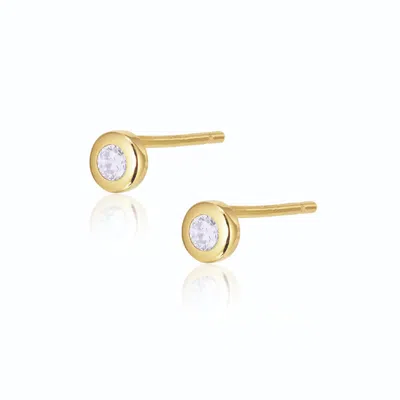 Alura Copenhagen Jewellery Women's Gold Eclipse Earstuds With Lavender Colored Zircon