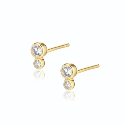 Alura Copenhagen Jewellery Women's Gold Eclipse Earstuds With Zircons