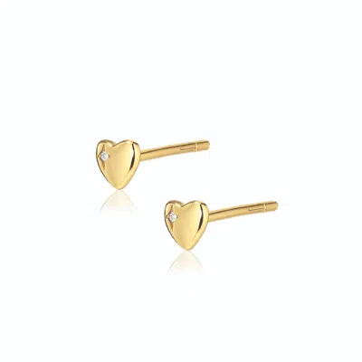 Alura Copenhagen Jewellery Women's Gold Gaia - Heart Earstuds