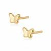 Alura Copenhagen Jewellery Women's Gold Gaia Earstuds With Butterfly In Gold