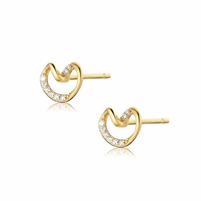 Alura Copenhagen Jewellery Women's Gold Gaia Heart Earstud With Zircons