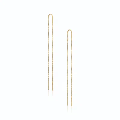 Alura Copenhagen Jewellery Women's Gold Grace - Bow Earrings With Zircons & Chains