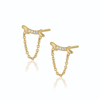 Alura Copenhagen Jewellery Women's Gold Grace - Branch Earstuds W. Zircons