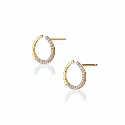 Alura Copenhagen Jewellery Women's Gold Grace -  Earstuds With Spiral And Sparkling Faceted Zircons