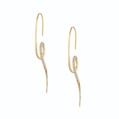 Alura Copenhagen Jewellery Women's Gold Grace - Elegant, Turning Spiral Earrings With Zircons
