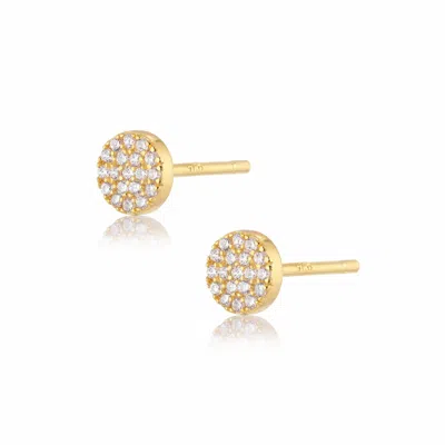 Alura Copenhagen Jewellery Women's Gold Grace - Round Earstuds With Zircons
