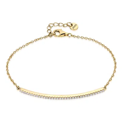 Alura Copenhagen Jewellery Women's Gold Grace - Slim Elegant Bracelet With Fixed Band & Covered With Sparkling Faceted Zirconia