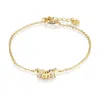 Alura Copenhagen Jewellery Women's Gold Grace Croissant Bracelet With Zircons In Gold