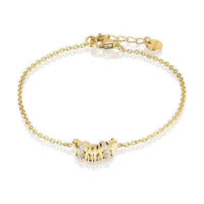 Alura Copenhagen Jewellery Women's Gold Grace Croissant Bracelet With Zircons