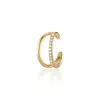 Alura Copenhagen Jewellery Women's Gold Grace Double Earcuff With Sparkling Zirconia In Gold