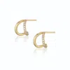 Alura Copenhagen Jewellery Women's Gold Grace Double Earstuds With Sparkling Faceted Zirconia In Gold