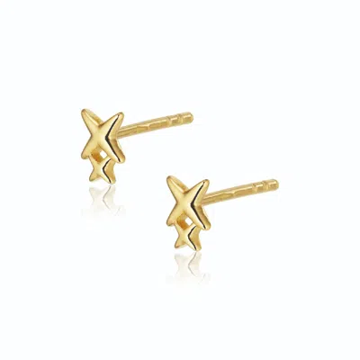 Alura Copenhagen Jewellery Women's Gold Grace Double Star Earstuds