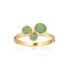 Alura Copenhagen Jewellery Women's Gold / Green Ocean Ring With Aventurine