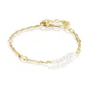 Alura Copenhagen Jewellery Women's Gold Ocean Bracelet With Chains, Pearls & A Pendant In Gold