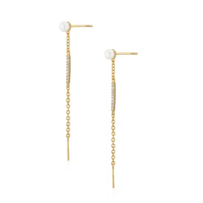 Alura Copenhagen Jewellery Women's Gold Ocean Earstuds W. Sparkling Zirconia