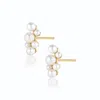 Alura Copenhagen Jewellery Women's Gold Ocean Earstuds With Pearls In Different Sizes In Gold