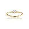 Alura Copenhagen Jewellery Women's Gold Ocean Ring With Shinning Freshwater Pearl In Gold