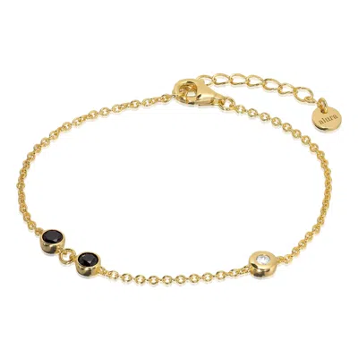 Alura Copenhagen Jewellery Women's Gold Venus Bracelet With Onxy & Zircons