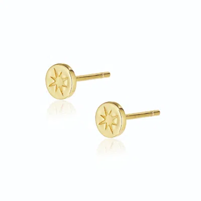 Alura Copenhagen Jewellery Women's Gold Venus Engraved Star Earstuds