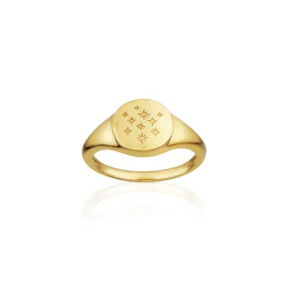 Alura Copenhagen Jewellery Women's Gold Venus Signet Ring With Stars