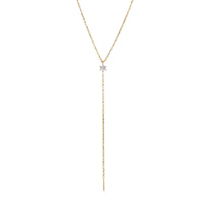 Alura Copenhagen Jewellery Women's Gold Venus Y Chain With Flower Zirconia