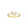Alura Copenhagen Jewellery Women's Gold / White Eclipse Ring With Zirconias & Freshwater Pearls