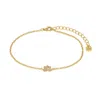 Alura Copenhagen Jewellery Women's Gold / White Gaia Lotus Bracelet With Zirconia