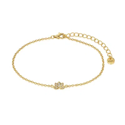 Alura Copenhagen Jewellery Women's Gold / White Gaia Lotus Bracelet With Zirconia