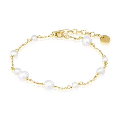 Alura Copenhagen Jewellery Women's Gold / White Ocean Bracelet With Mixed Freshwater Pearls In Multi