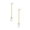 Alura Copenhagen Jewellery Women's Gold / White Ocean Earstud With Pearls, Zirconia & Chain