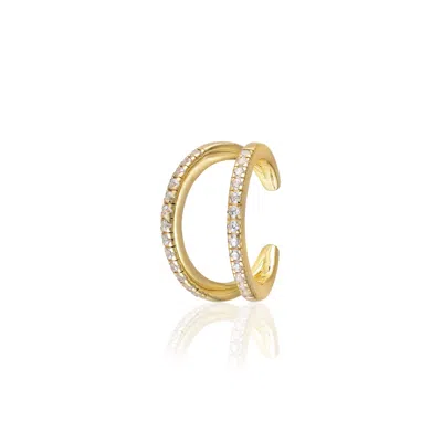 Alura Copenhagen Jewellery Women's Grace Ear Cuff - Double - Zirconia - Gold