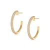 Alura Copenhagen Jewellery Women's Grace Open Hoop W. Three Rows Of Zircons - Gold In Gold
