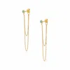 Alura Copenhagen Jewellery Women's Green / Gold Ocean Earstud With Aventurine & Chains