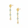 Alura Copenhagen Jewellery Women's Green / Gold Ocean Earstud With Aventurines & Seasnail