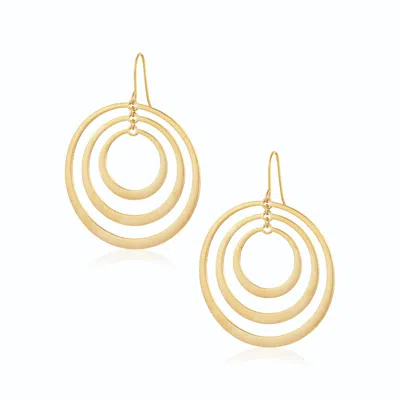 Alura Copenhagen Jewellery Women's Ishtar Dangle & Drop Earrings With Three Rings - Gold