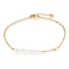 Alura Copenhagen Jewellery Women's Ocean - Ankle Chain In Pearls & Gold In Gold