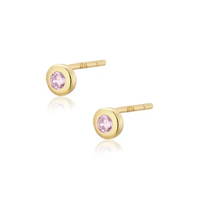Alura Copenhagen Jewellery Women's Pink / Purple Eclipse Earstuds With Pink Colored Zirconia In Multi