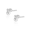 Alura Copenhagen Jewellery Women's Silver / White Eclipse Earstuds With Two Goldball & Faceted Cubic Zircon Silver
