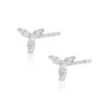 Alura Copenhagen Jewellery Women's Silver / White Eclipse Flower Earstuds With Three Petals Of Zirconias Silver
