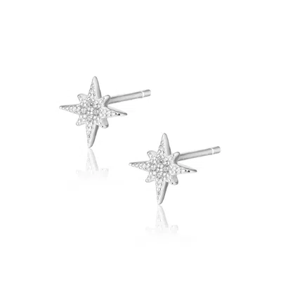 Alura Copenhagen Jewellery Women's Silver / White Venus - Star Earstuds With Zircons Silver In Multi