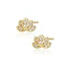 Alura Copenhagen Jewellery Women's White / Gold Gaia Lotus Earstuds