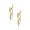 Alura Copenhagen Jewellery Women's White / Gold Grace Branch Earring With Zirconias