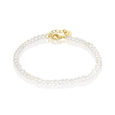 Alura Copenhagen Jewellery Women's White / Gold Ocean Bracelet With Freshwater Pearls