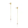 Alura Copenhagen Jewellery Women's White / Gold Ocean Earstud With Pearl & Chain