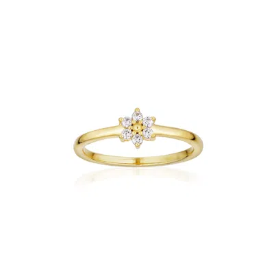 Alura Copenhagen Jewellery Women's White / Gold Venus Flower Ring In Multi