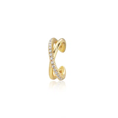Alura Copenhagen Jewellery Women's White Grace Earcuff With Cross & Zirconia