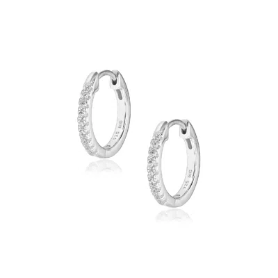 Alura Copenhagen Jewellery Women's White / Silver Grace Elegant Hoop With Zirconias Silver In Metallic